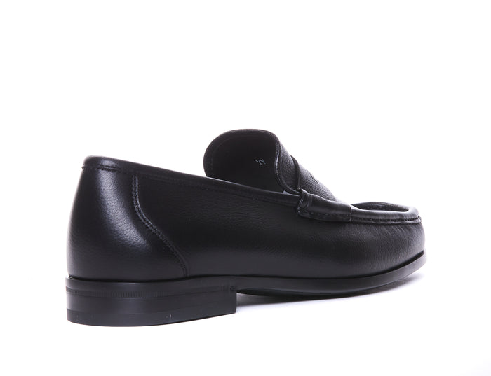 Ferragamo Flat Shoes Black Calf Leather