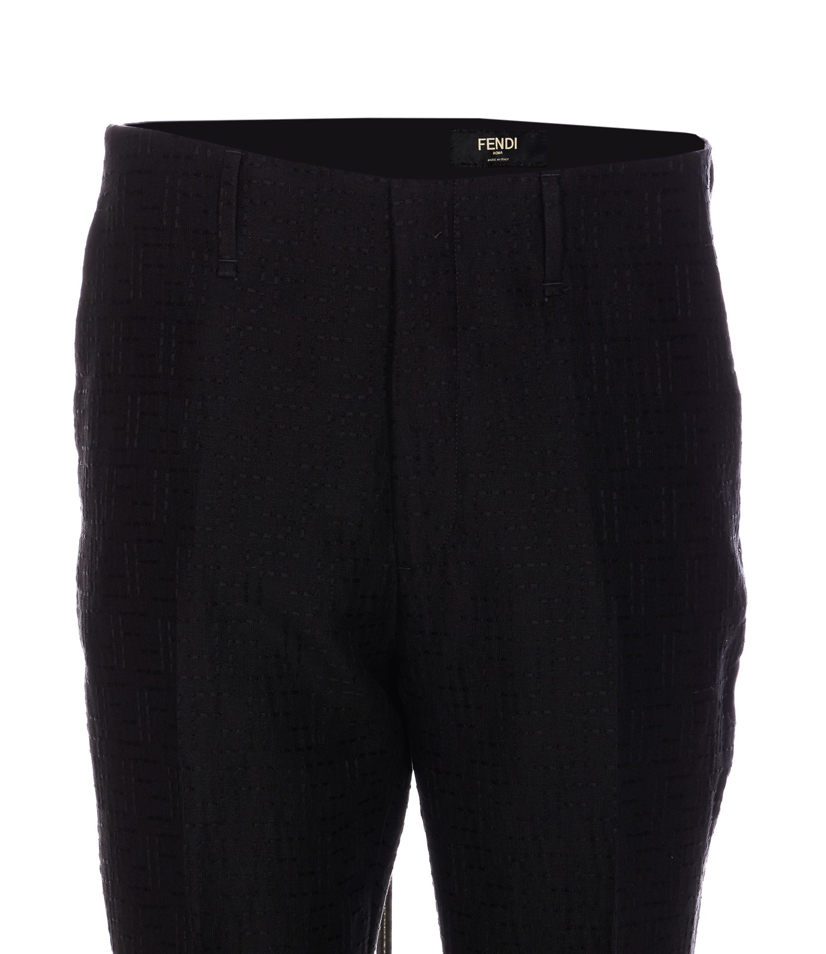 Fendi Trousers Black Linen