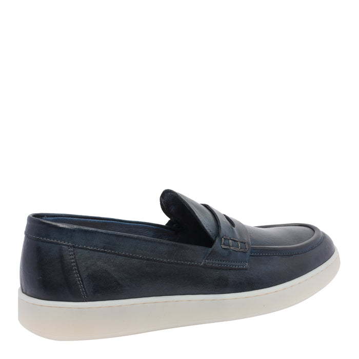 Pawelks Flat Shoes Blue Calf Leather