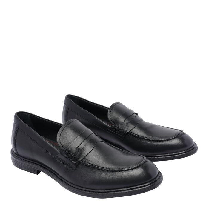 Pawelks Flat Shoes Black Calf Leather