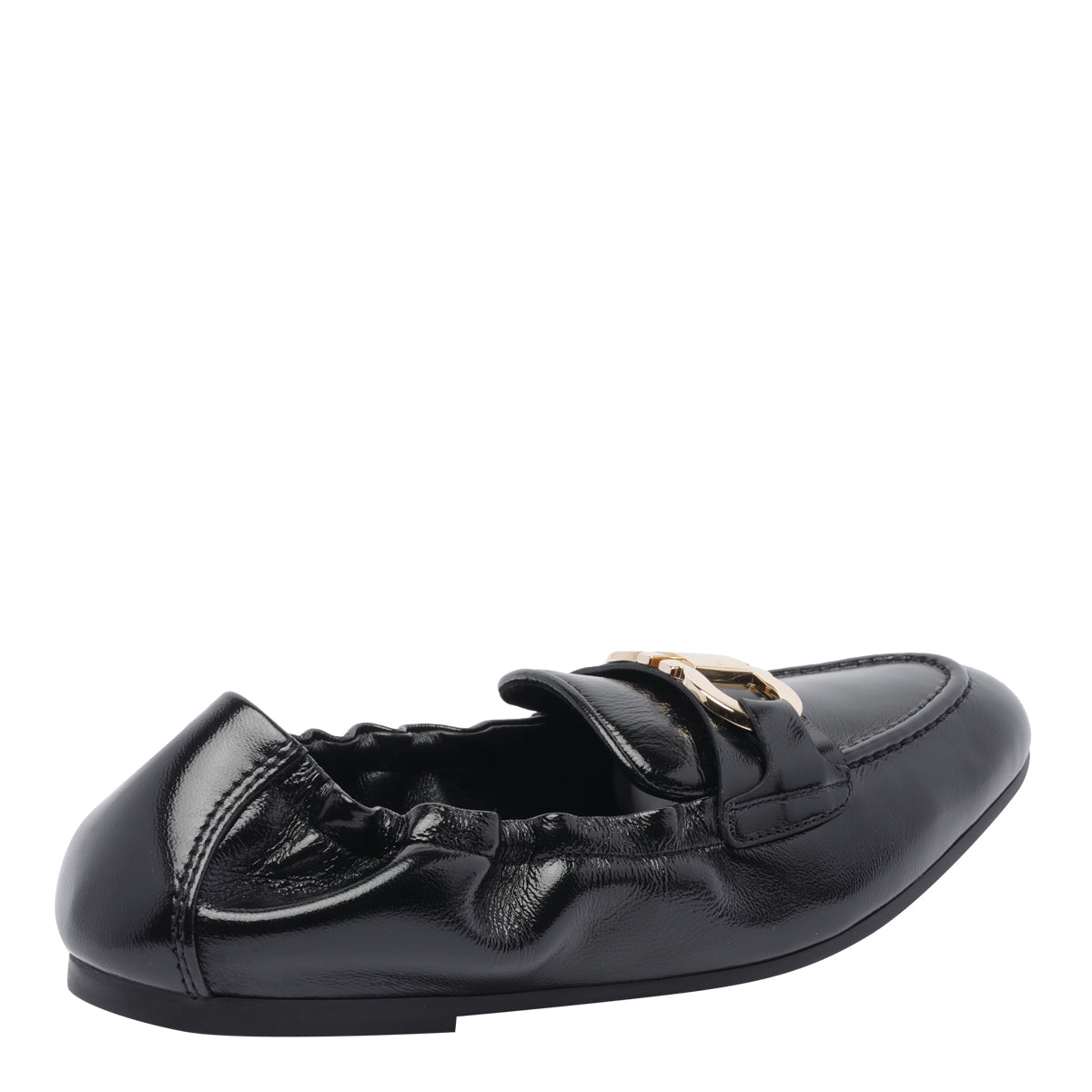 Ferragamo Flat Shoes Black Calf Leather