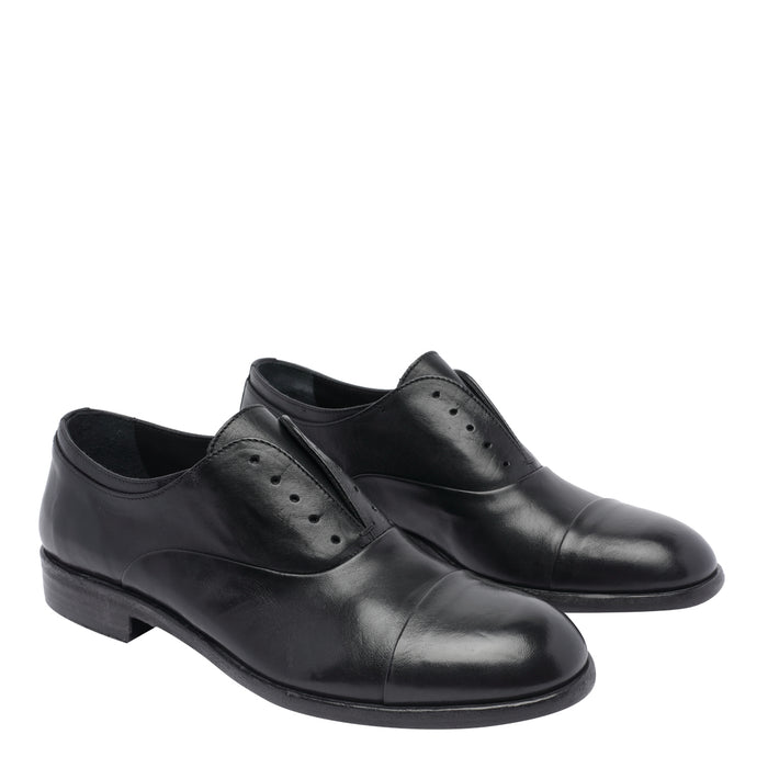 Pawelks Flat Shoes Black Calf Leather