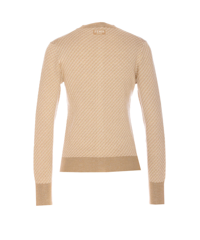 Fendi Sweaters Beige Silk