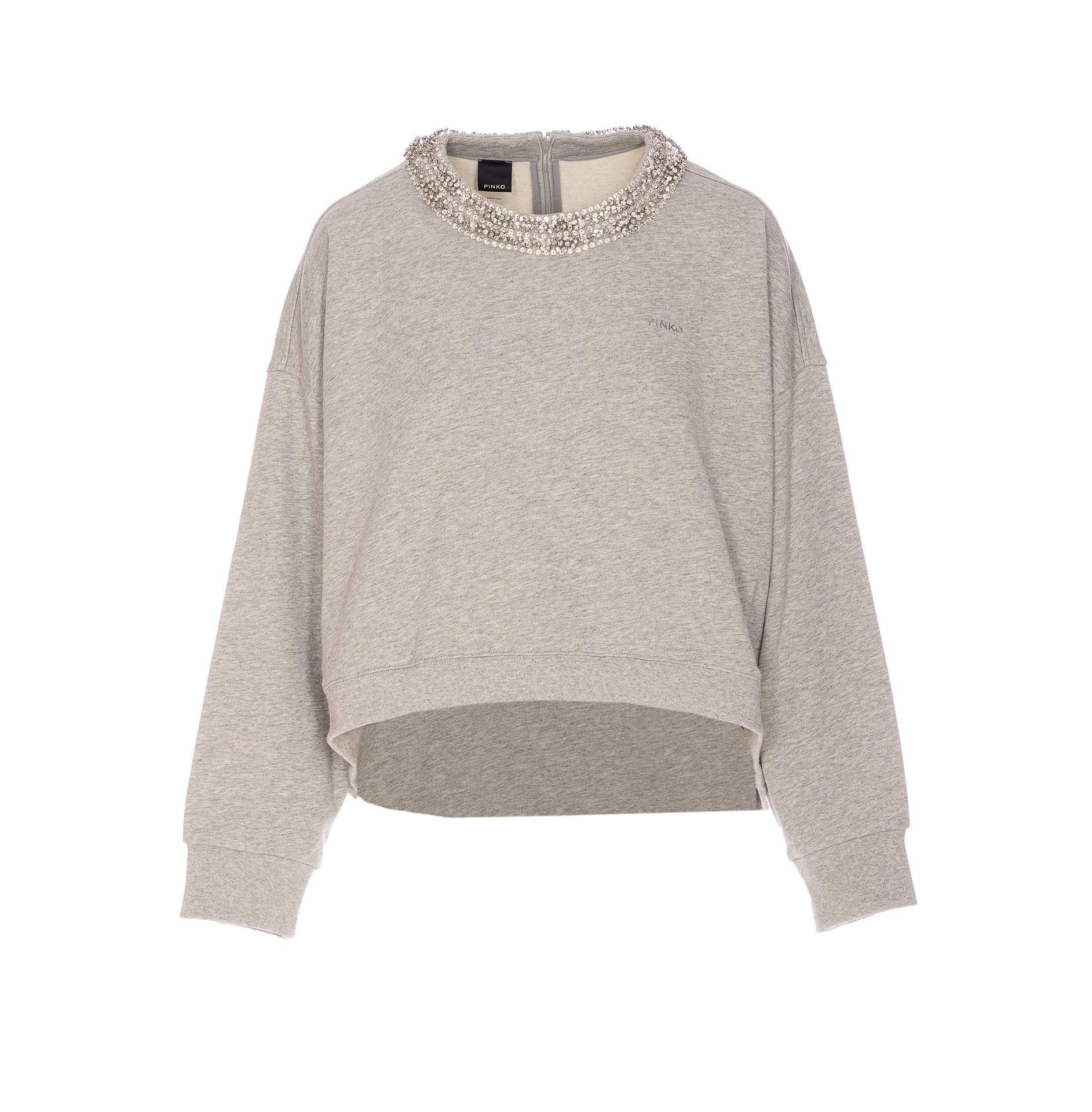 Pinko Sweaters Grey Cotton