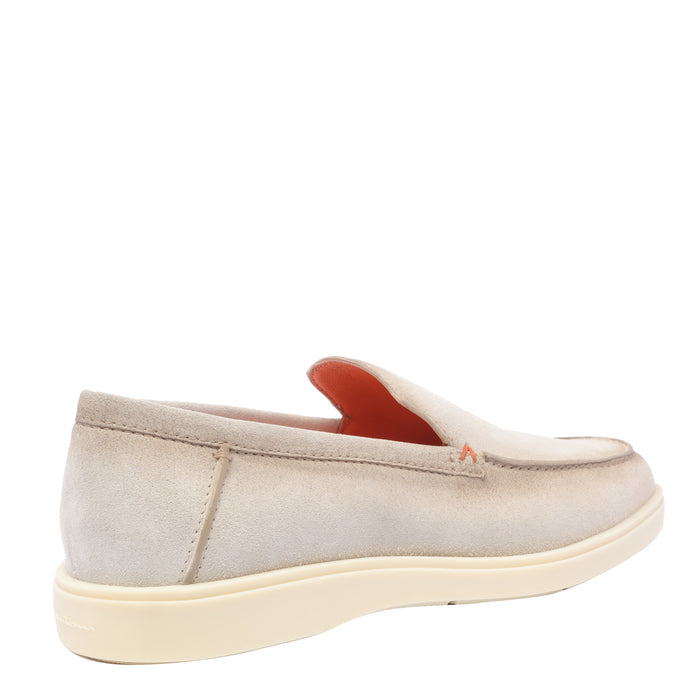 Santoni Flat Shoes Beige Calf Leather/rubber Sole