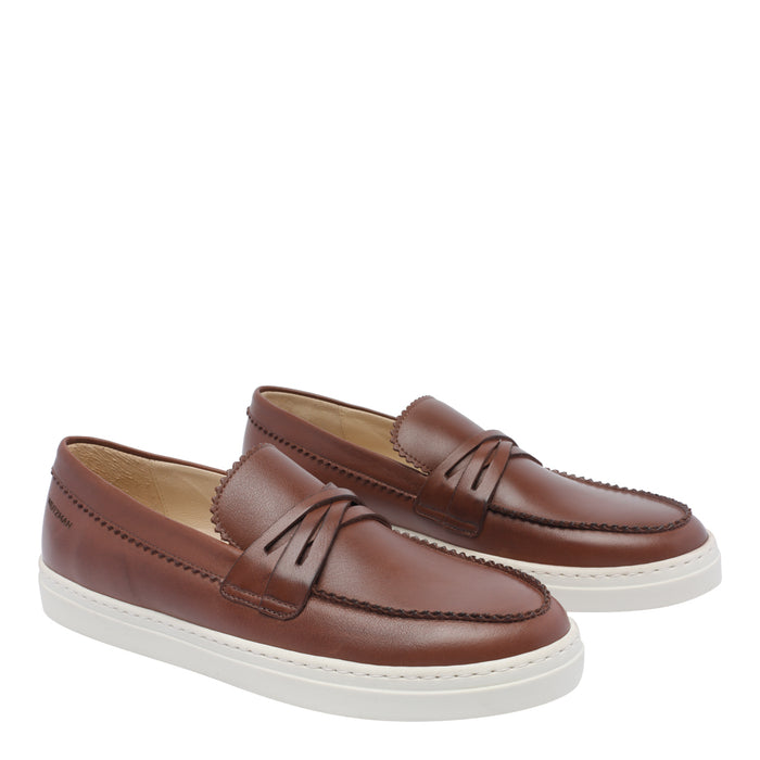 Stuart Weitzman Flat Shoes Brown Calf Leather/rubber Sole