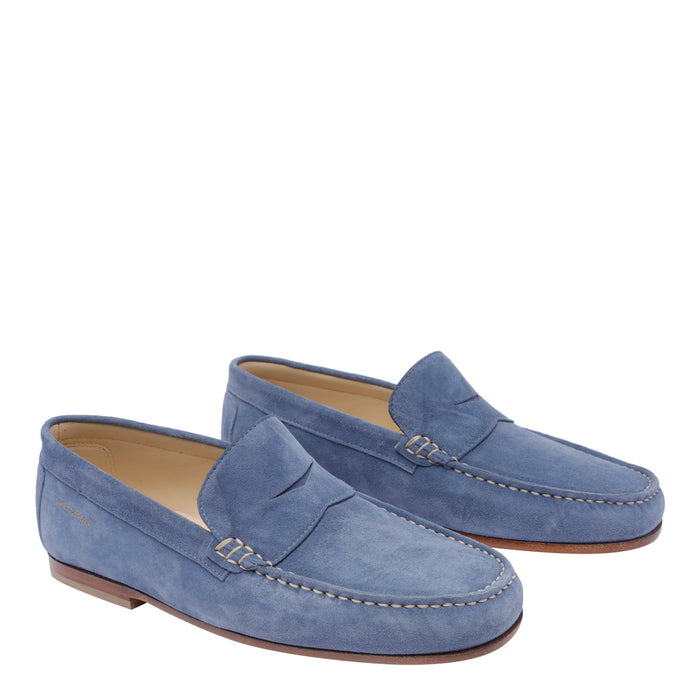 Stuart Weitzman Flat Shoes Blue Suede Leather/rubber Sole