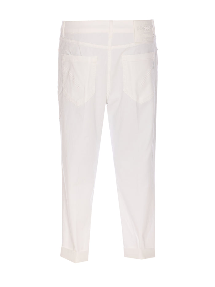 Dondup Trousers White Cotton