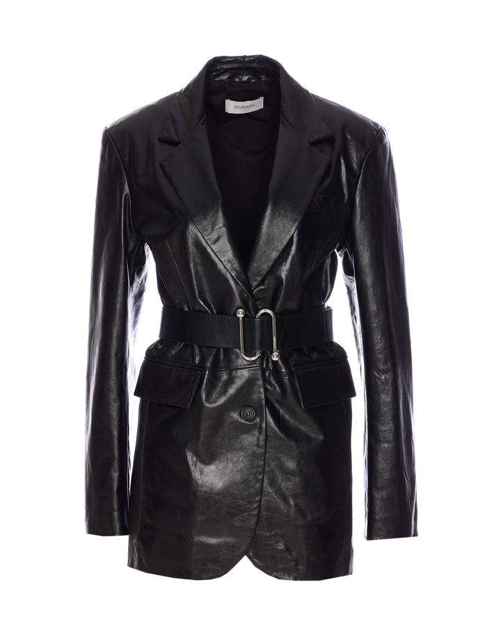 Sportmax Jackets Black Lamb Leather