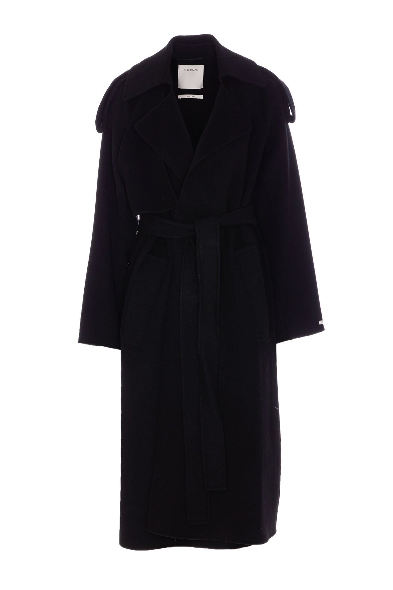 Sportmax Coats Black Virgin Wool