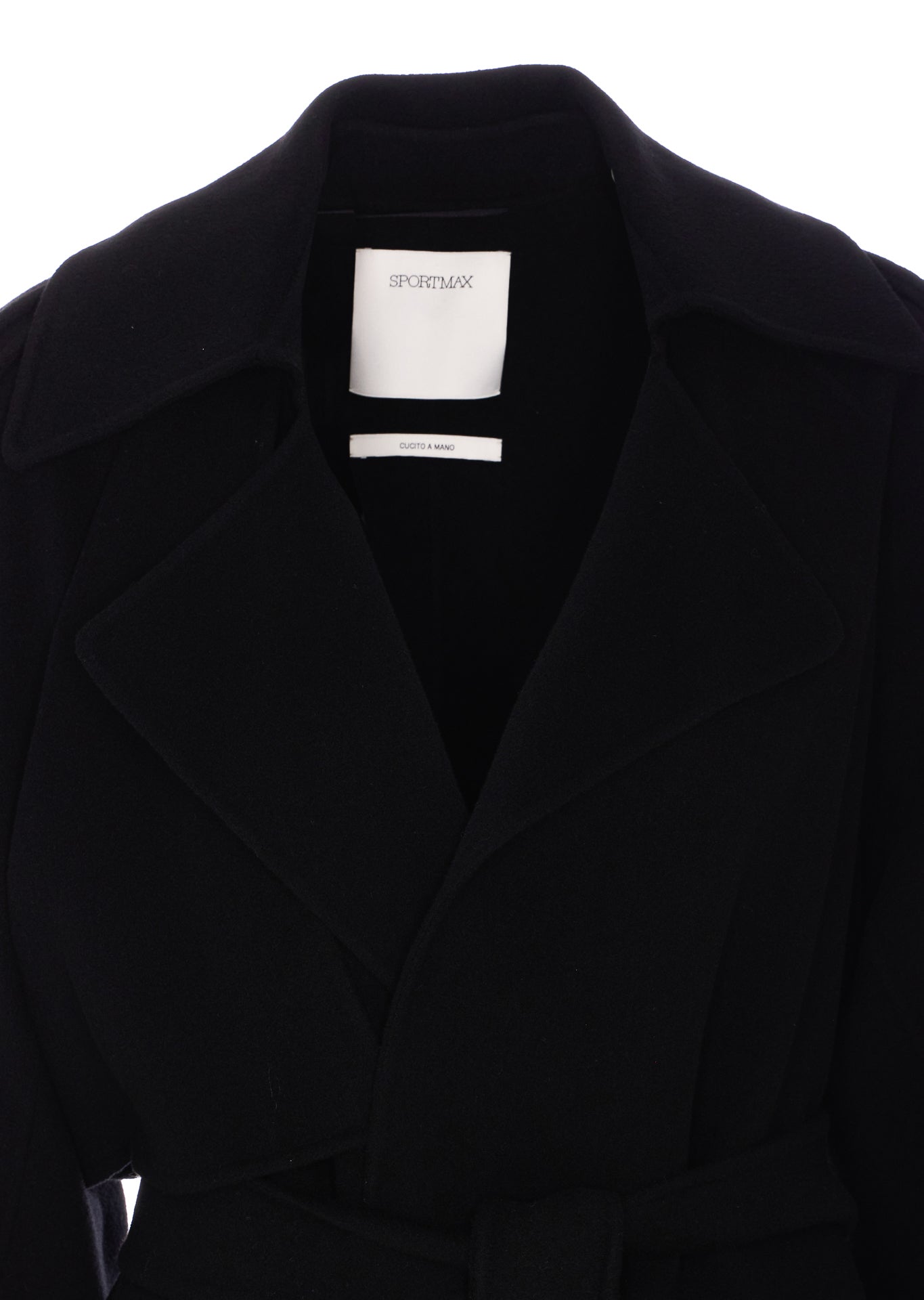 Sportmax Coats Black Virgin Wool