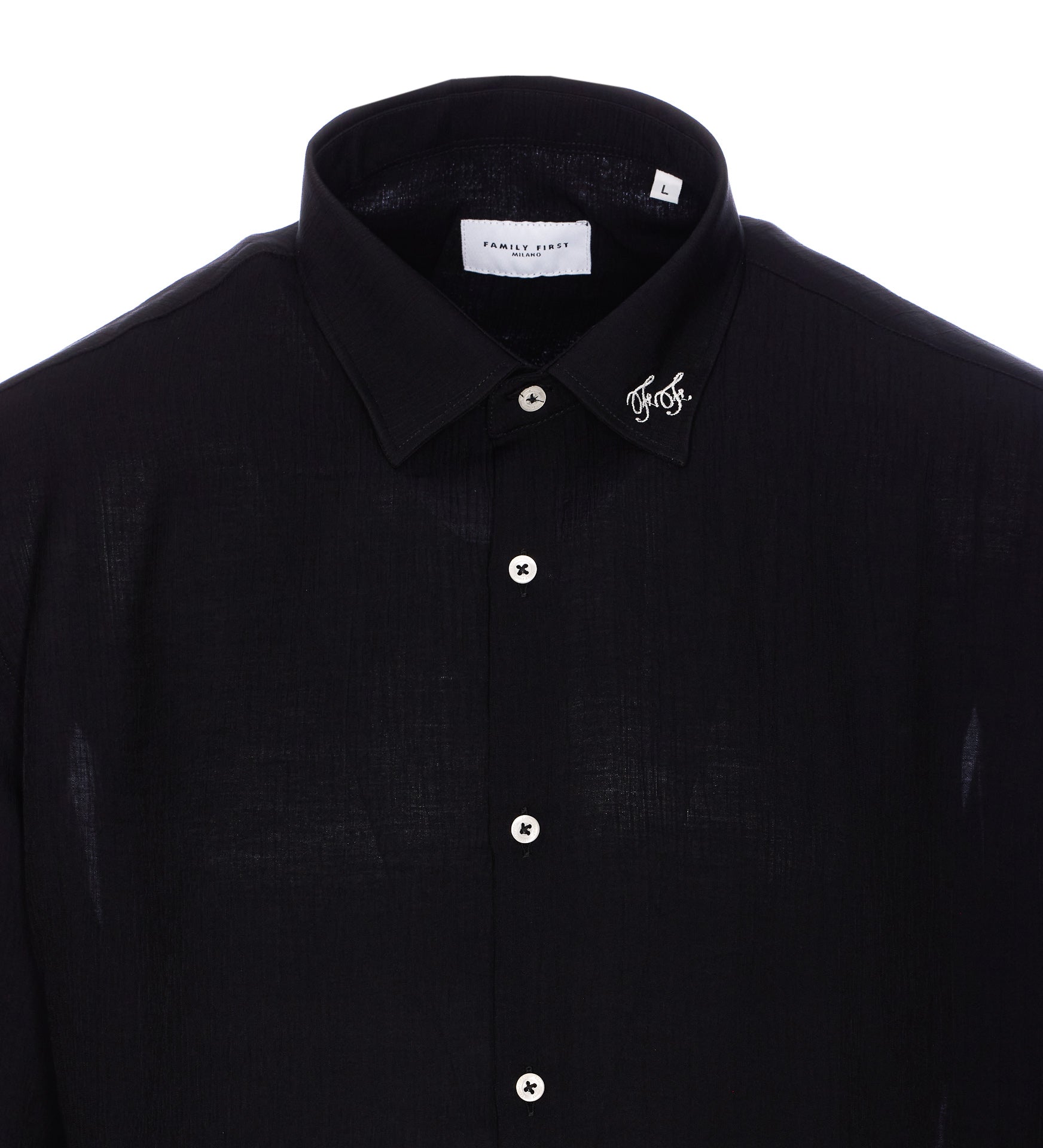 Family First Shirts Black Ramie