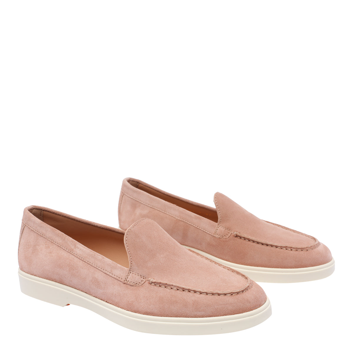 Santoni Flat Shoes Pink Calf Leather/rubber Sole