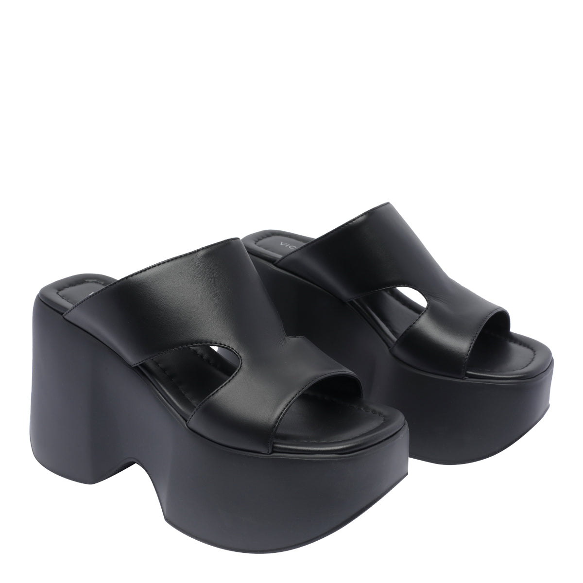 Vic Matie Sandals Black Calf Leather/rubber Sole