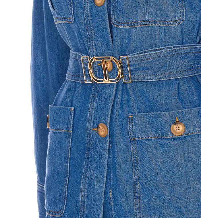 Twin-Set Jackets Blue Cotton