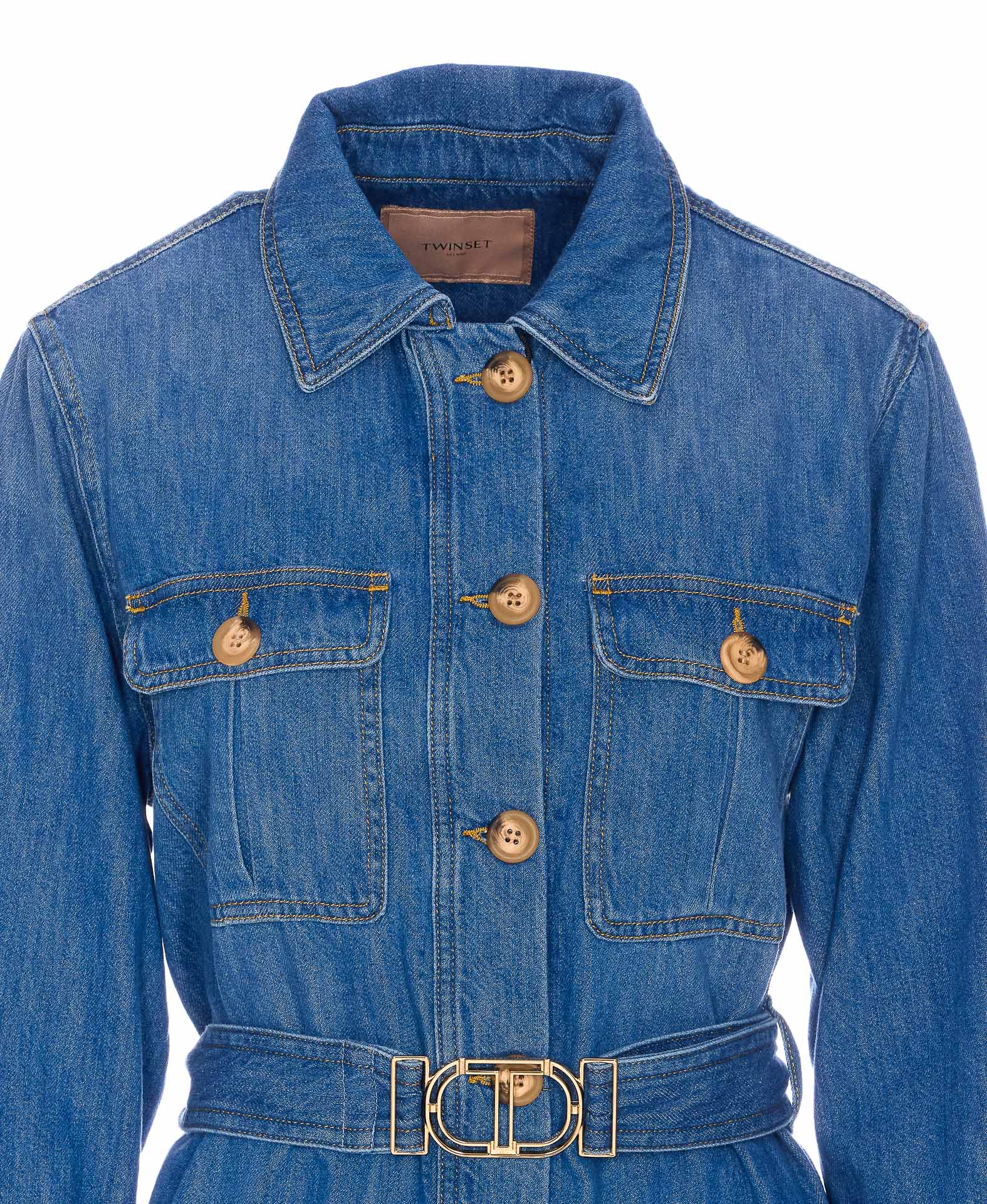 Twin-Set Jackets Blue Cotton