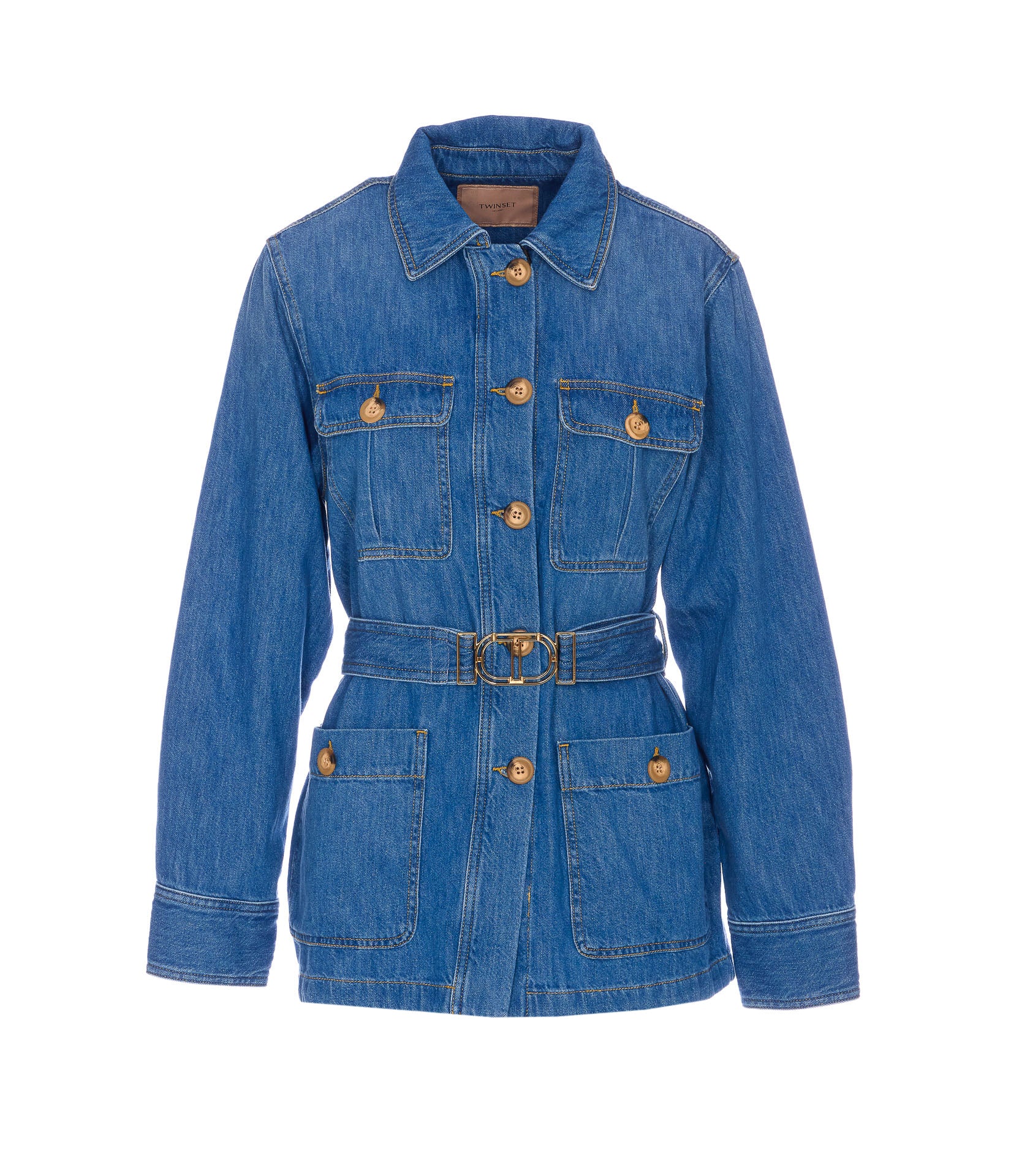 Twin-Set Jackets Blue Cotton