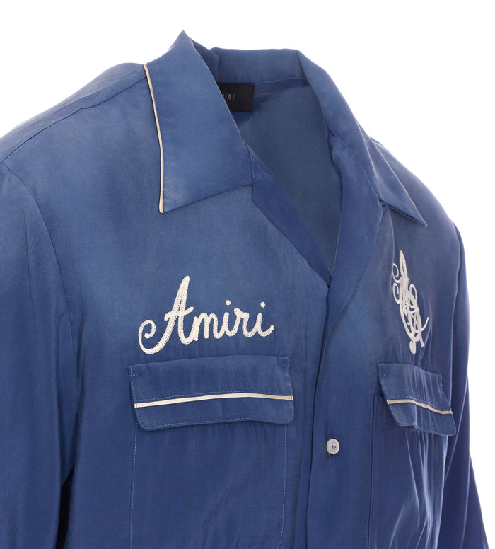 Amiri Shirts Blue Viscose