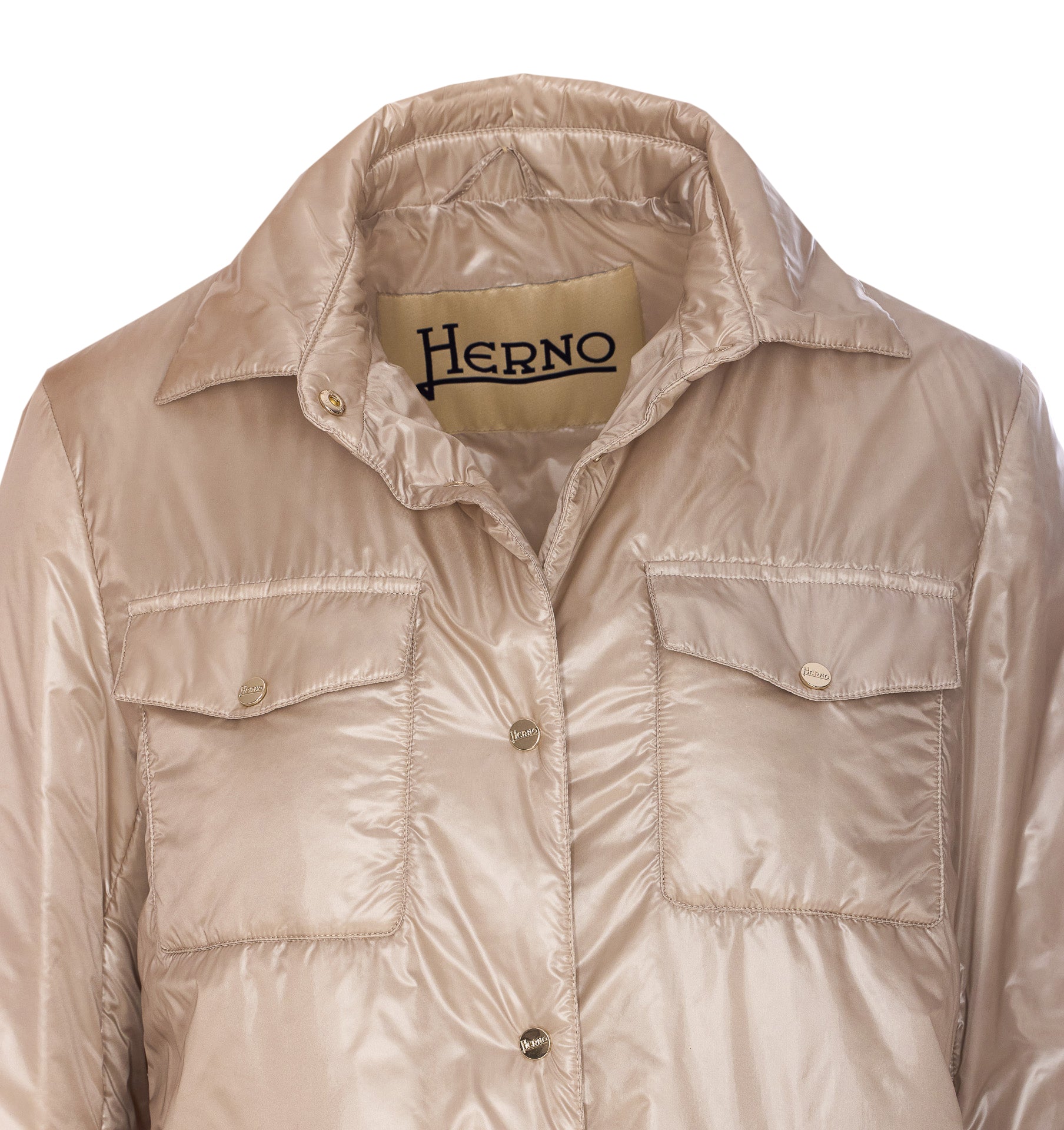 Herno Shirts Beige Polyamide