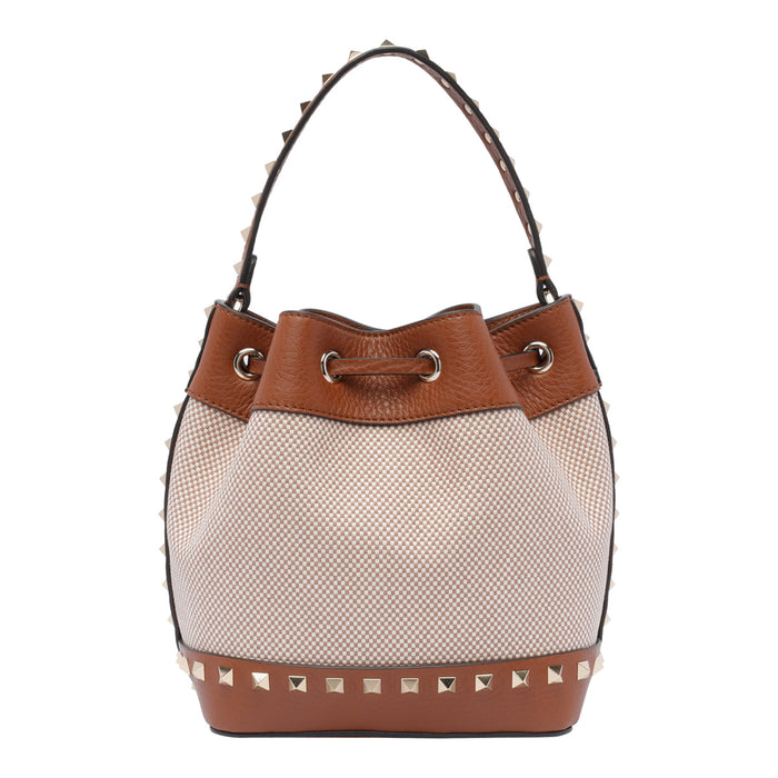 Valentino Garavani Bags Beige Fabric Calf Leather