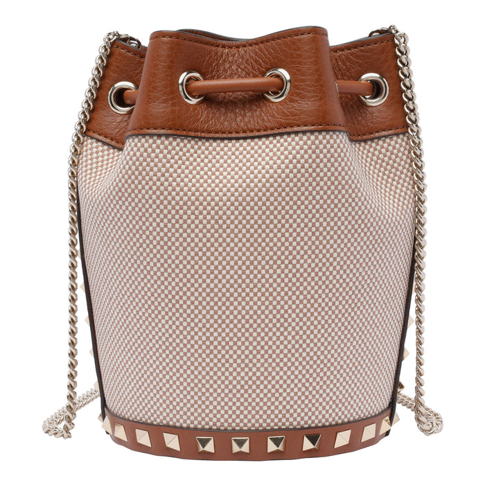 Valentino Garavani Bags Brown Fabric Calf Leather