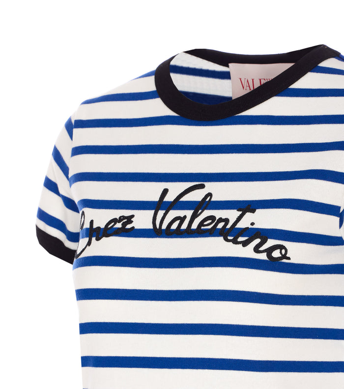 Valentino Garavani T-Shirts And Polos Blue Cotton