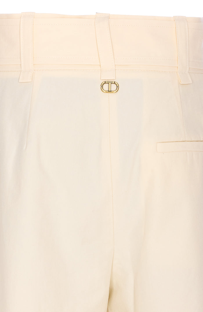 Twin-Set Trousers Beige Cotton