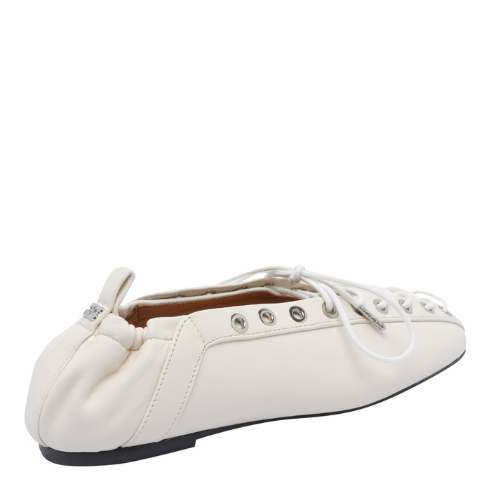 Ganni Flat Shoes White Rubber/rubber Sole