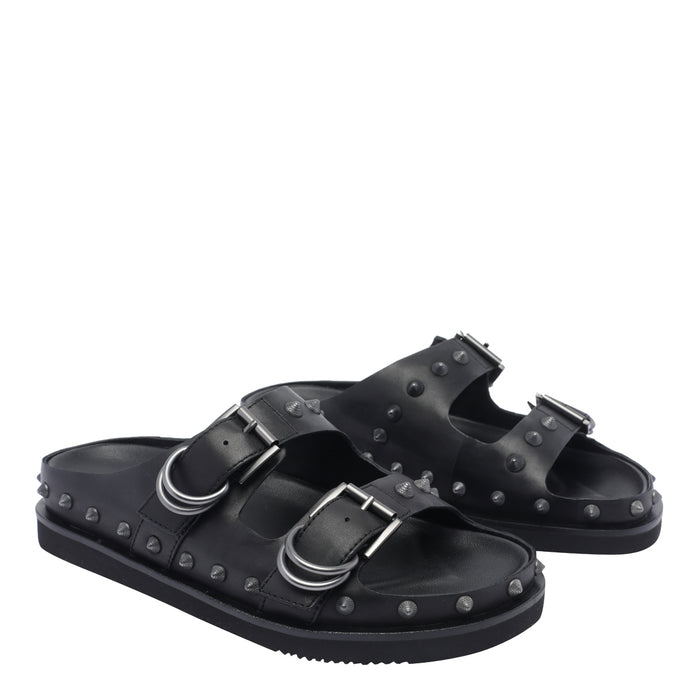 Ash Sandals Black Calf Leather/rubber Sole