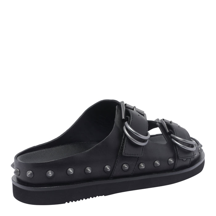 Ash Sandals Black Calf Leather/rubber Sole