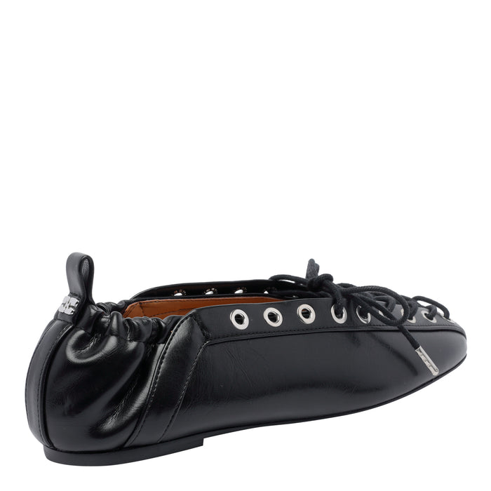 Ganni Flat Shoes Black Rubber/rubber Sole