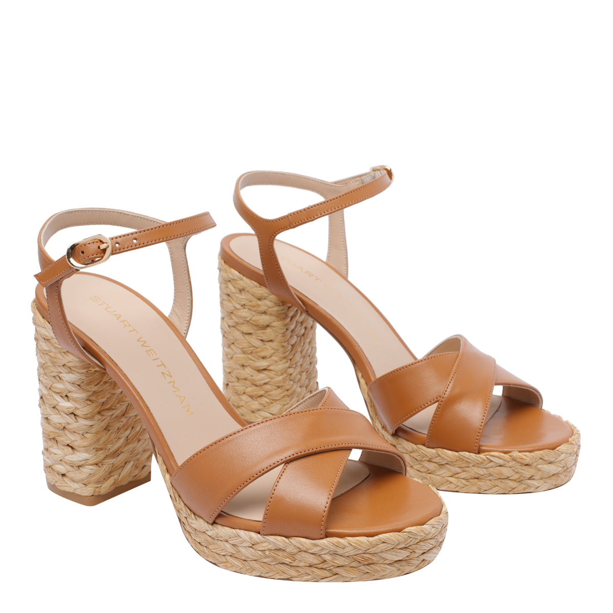Stuart Weitzman Sandals Brown Calf Leather/rubber Sole