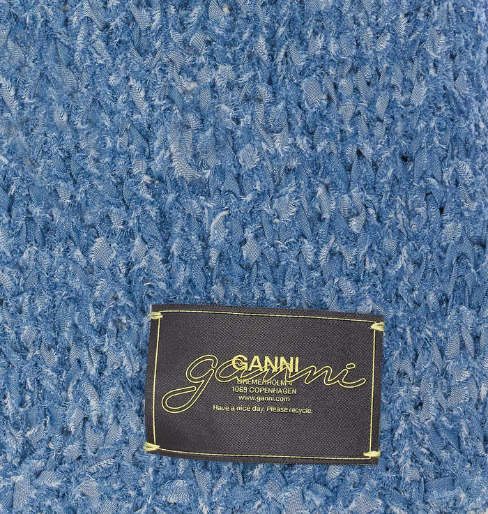 Ganni T-Shirts And Polos Blue Organic Cotton