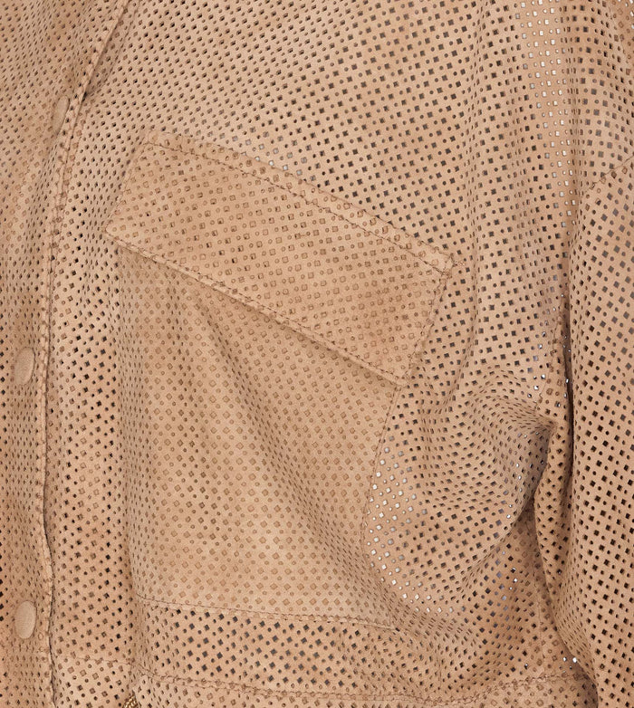 Bully Jackets Beige Genuine Leather