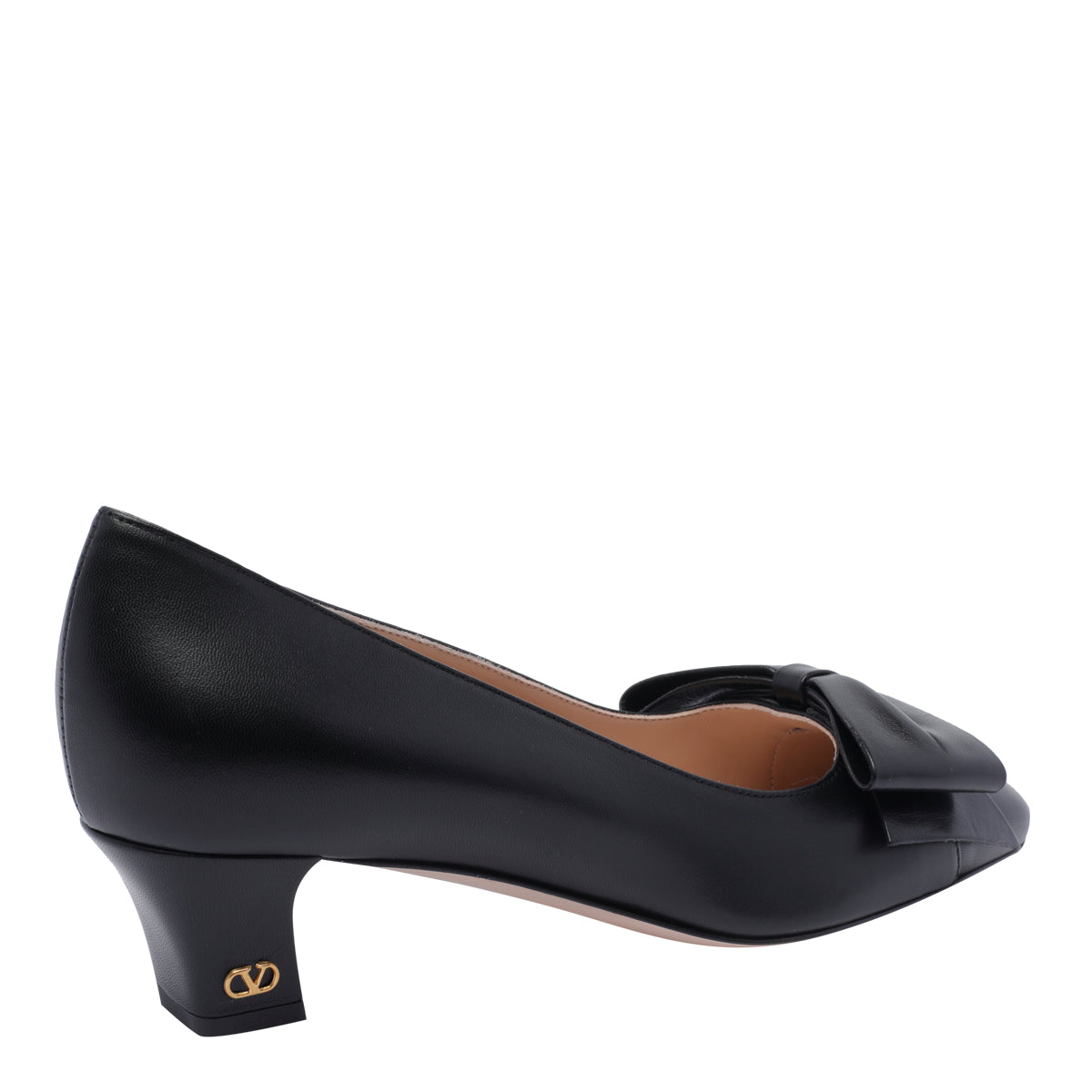 Valentino Garavani With Heel Black Calf Leather/leather Sole