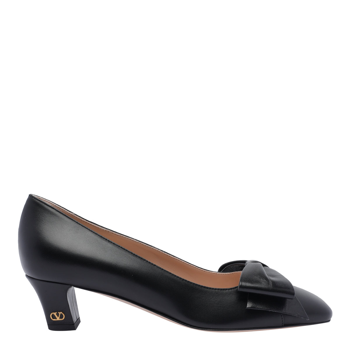 Valentino Garavani With Heel Black Calf Leather/leather Sole