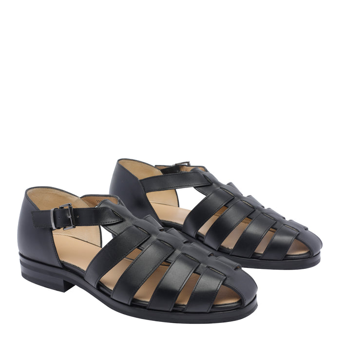 Paraboot Sandals Black Calf Leather/rubber Sole