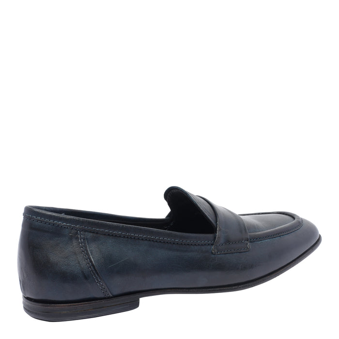 Pawelks Flat Shoes Blue Calf Leather/leather Sole