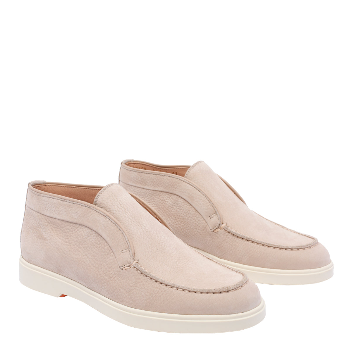 Santoni Flat Shoes Pink Calf Leather/rubber Sole