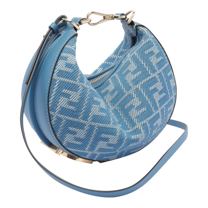 Fendi Bags Blue Fabric Calf Leather