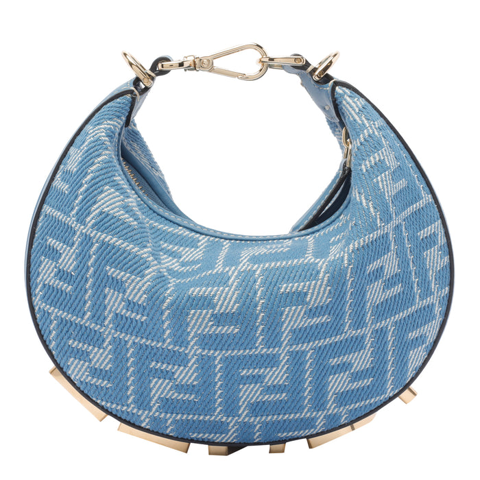 Fendi Bags Blue Fabric Calf Leather
