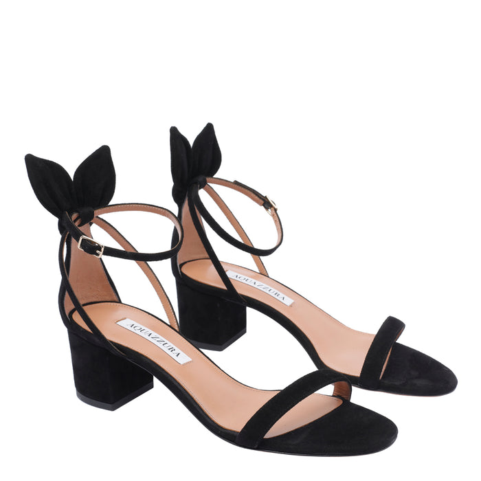Aquazzura Sandals Black Suede Leather/leather Sole