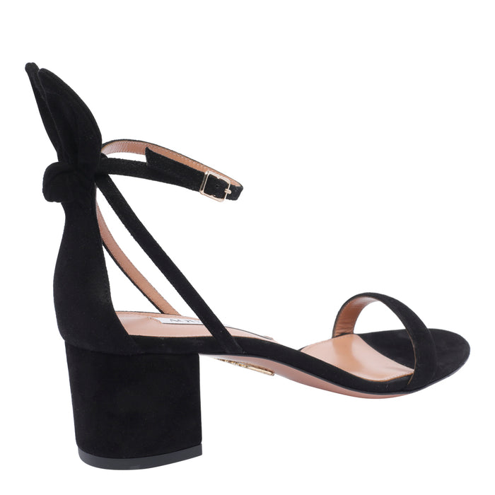 Aquazzura Sandals Black Suede Leather/leather Sole