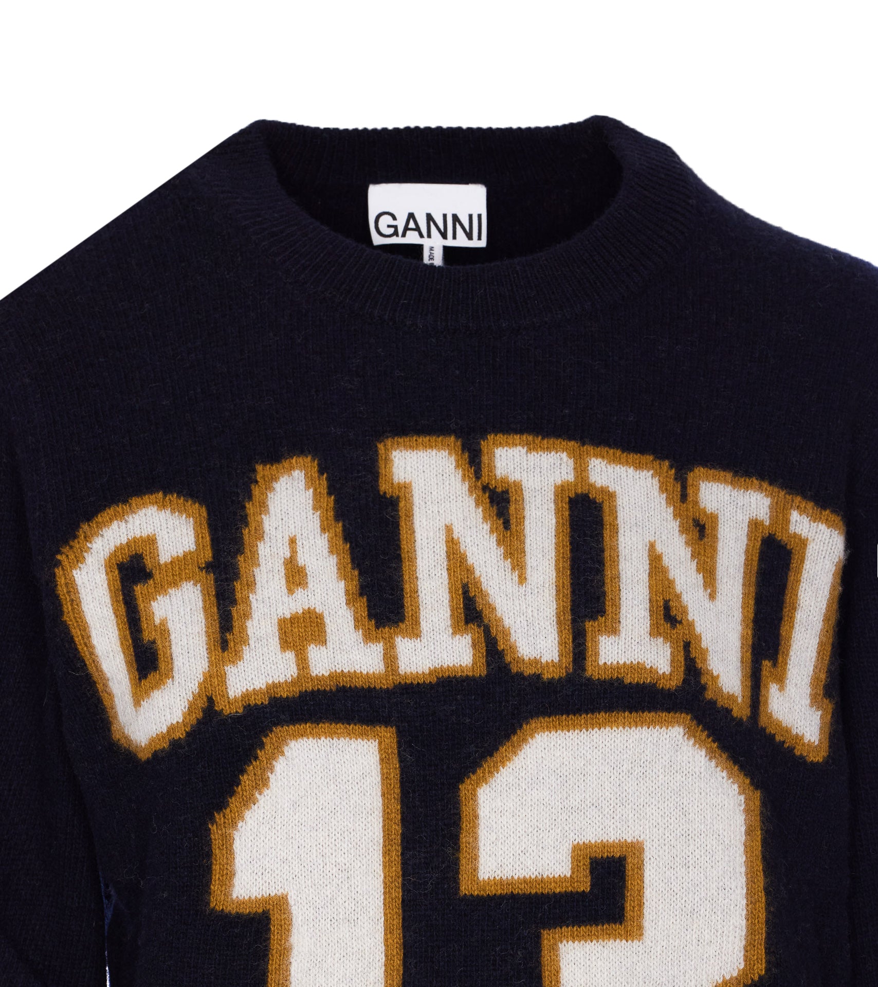 Ganni Sweaters Blue Wool