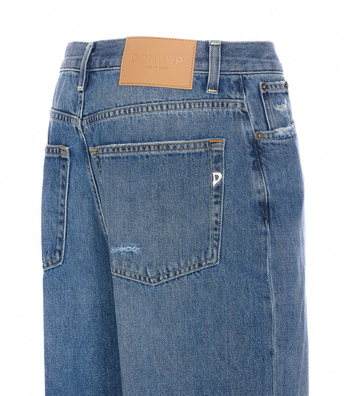Dondup Trousers Blue Cotton