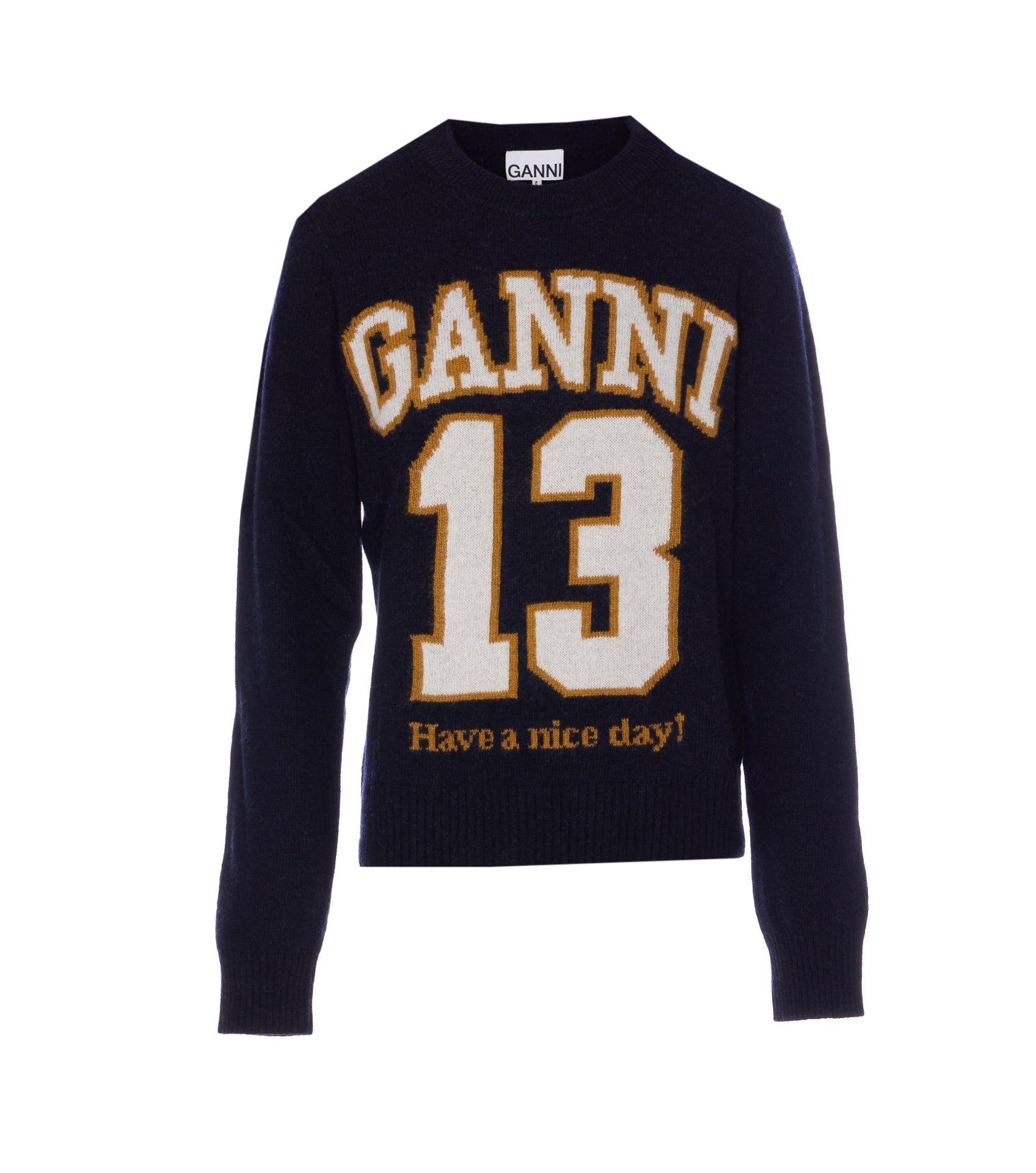 Ganni Sweaters Blue Wool