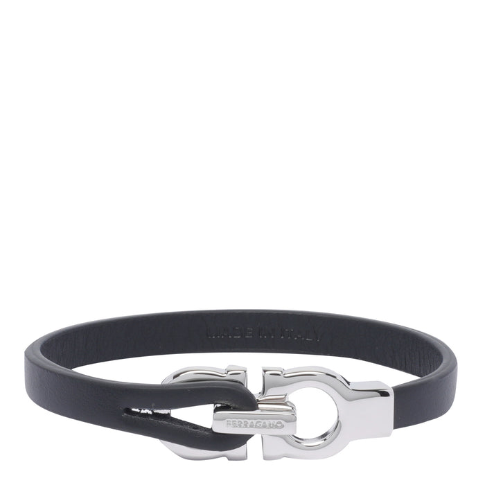 Ferragamo Bijoux Black Brass Calf Leather