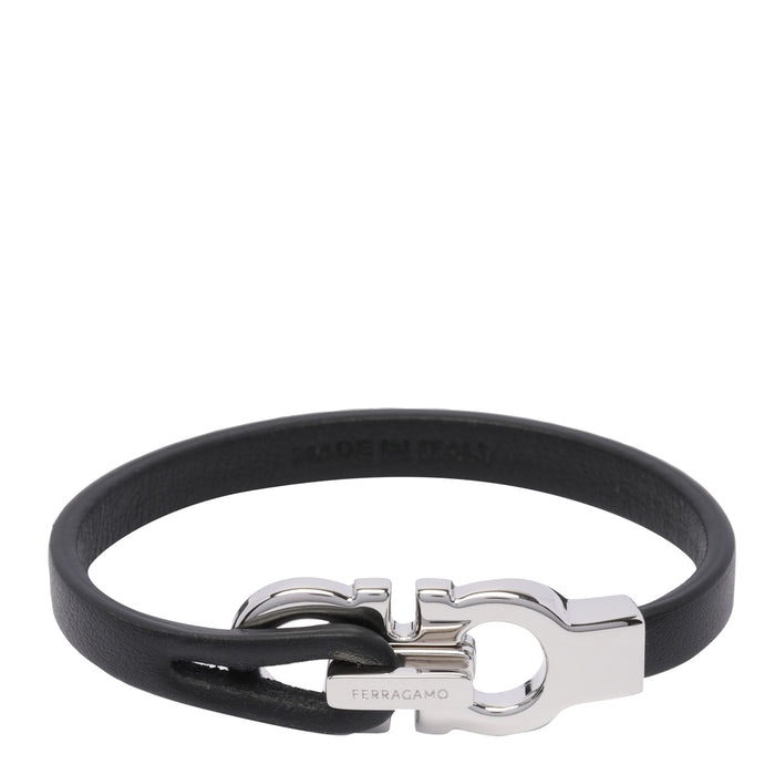 Ferragamo Bijoux Black Brass Calf Leather