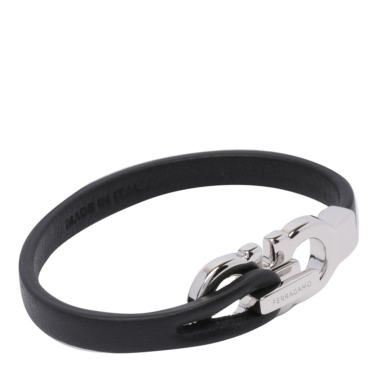 Ferragamo Bijoux Black Brass Calf Leather