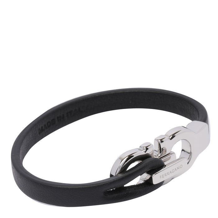 Ferragamo Bijoux Black Brass Calf Leather